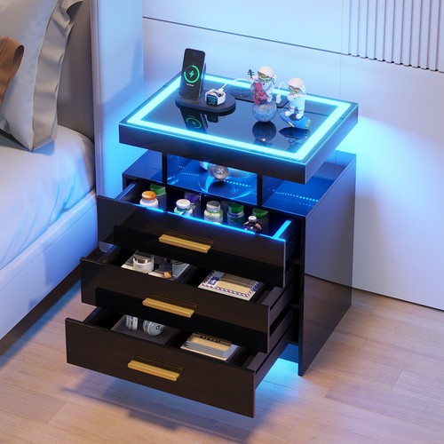 Led bedside table with - led,