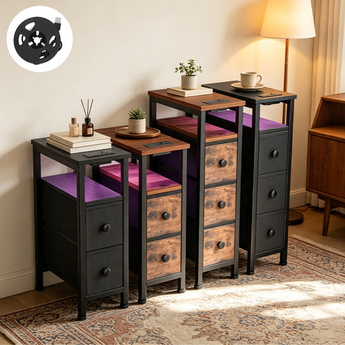 Slim bedside table with - slim,