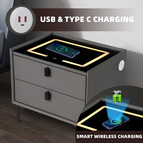 Led bedside table drawers - led,
