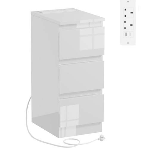 25cm narrow bedside table - narrow,