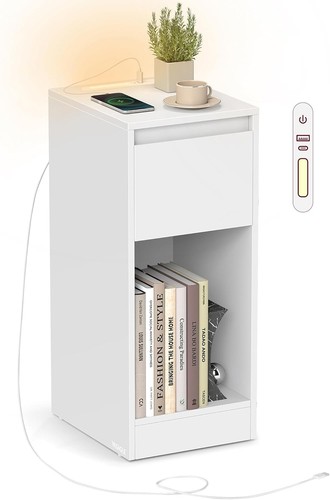 Slim bedside table with - bedside,