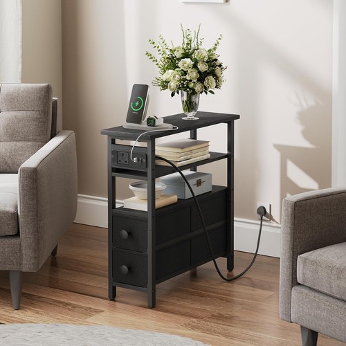 Side table with charging - with,