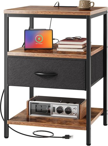 Bedside table with charging - table,