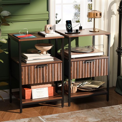Bedside table with charging - bedside,