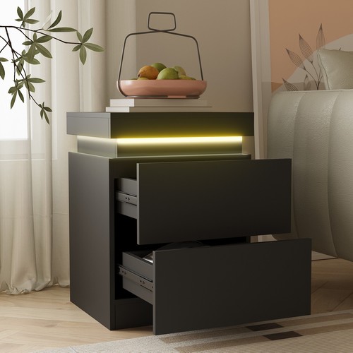 Led bedside table - bedside, drawers