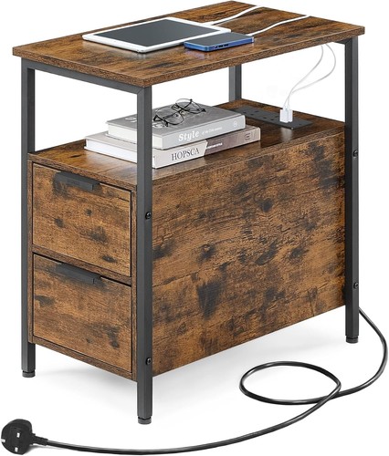 Slim side table with charging - side,