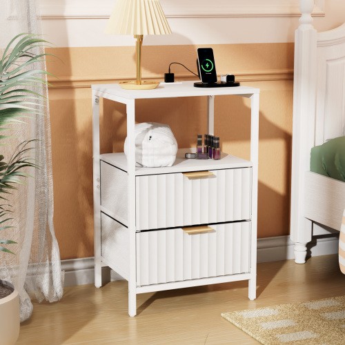 Wood bedside table - wood,