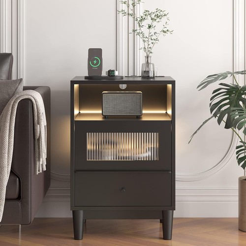 Bedside table with charging - table,