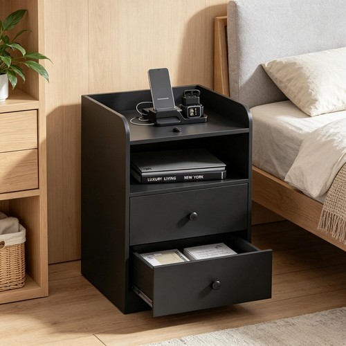 Led bedside table with - table,