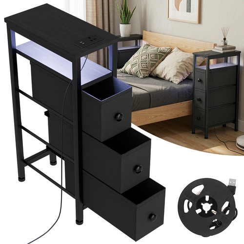 Slim bedside table - bedside, with