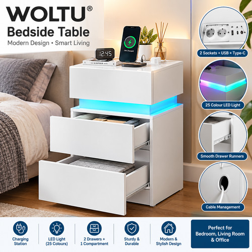 Woltu white bedside - woltu, 2