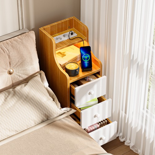 Narrow nightstand charging - nightstand, w/charging