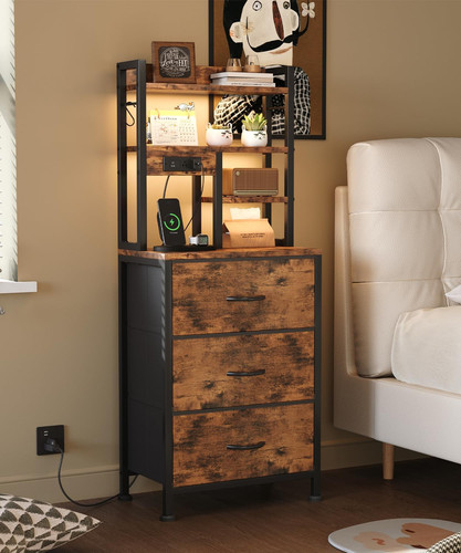 Bedside table with charging - with,
