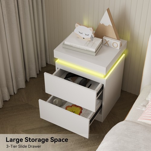Bedside table rgb led drawer - table,