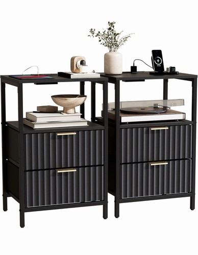 Bedside table with - with, charging