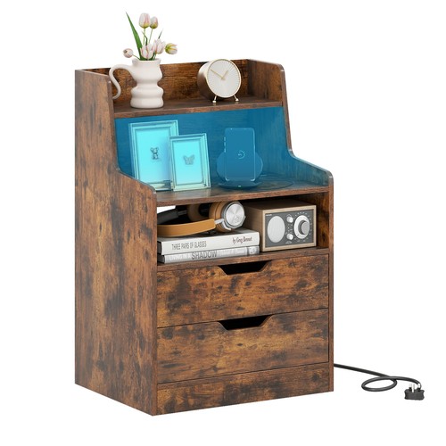 Drawer bedside table with - 2-drawer,