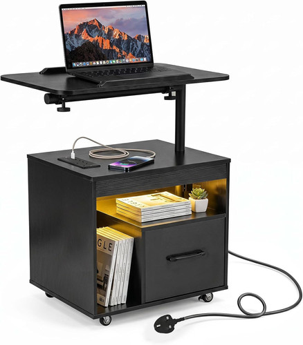 Led bedside table with - bedside,