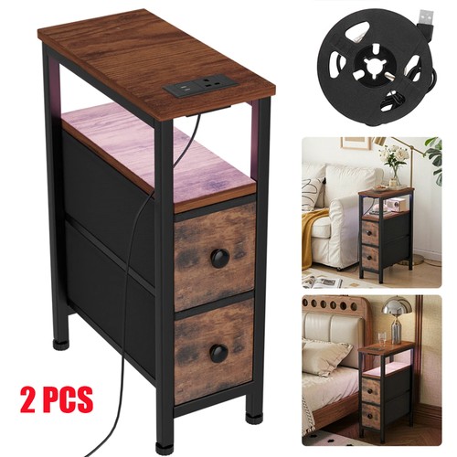 Slim bedside table set 2 - table,