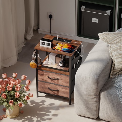 Bedside table with charging - table,