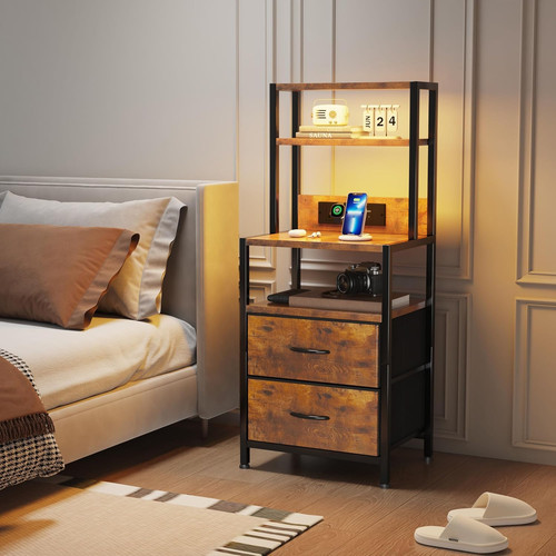 Bedside table with charging - bedside,