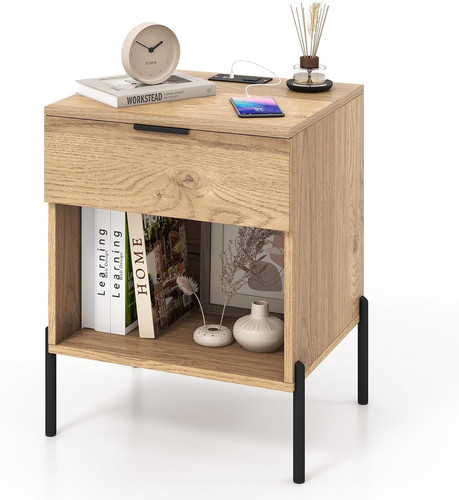 Bedside table with charging - with,