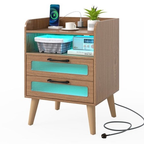 Costway mid century nightstand - costway,