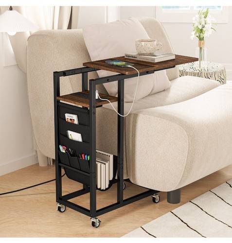 Shaped end table rolling - c-shaped,