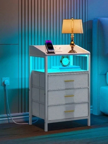 Led bedside table - bedside, drawers