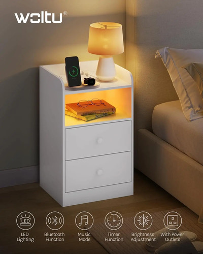 Bedside table with - bedside,