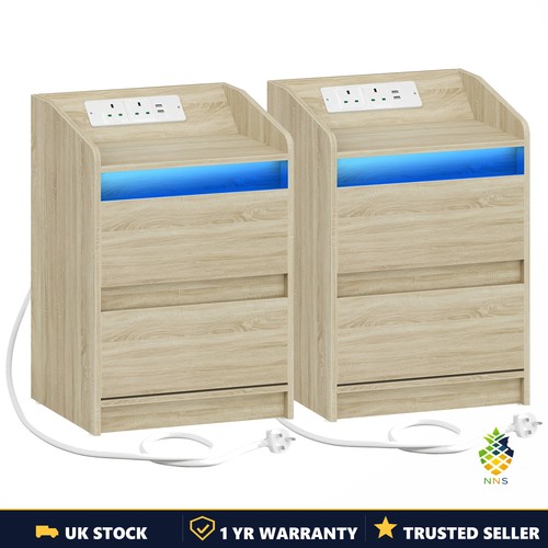 Bedside table with - table, led