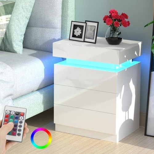 High gloss bedside table - high,