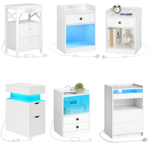 Bedside table with - bedside, charging
