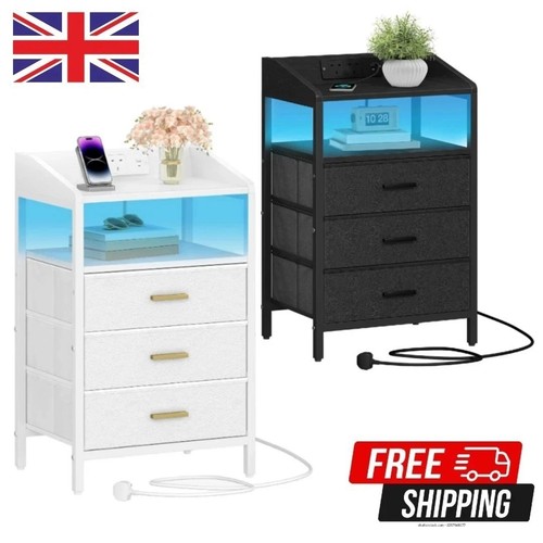 Led bedside table with - bedside,