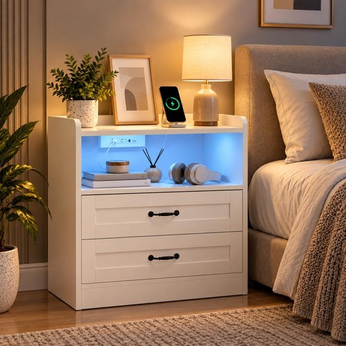 Nightstand with charging - with,