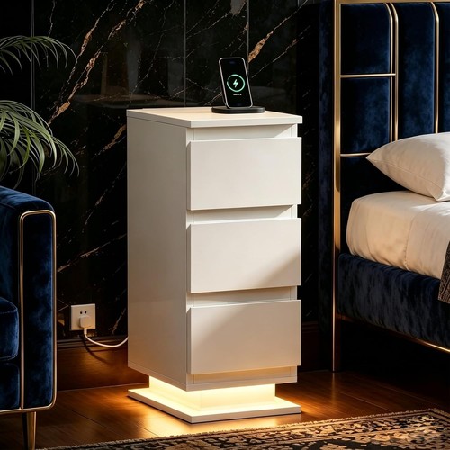 25cm slim bedside table - 25cm,