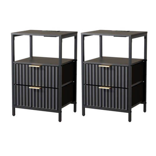 2pcs bedside table drawers - 2,