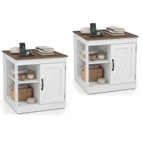 Farmhouse nightstand set 2 - nightstand,