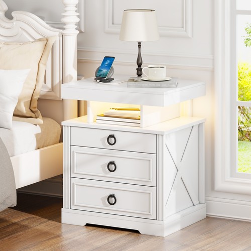 Bedside table with charging - table,