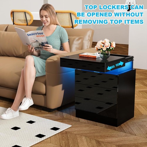 Led bedside table drawers - led,
