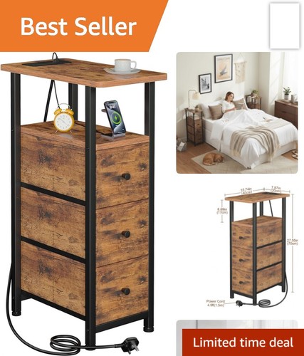 Narrow bedside table - table, with