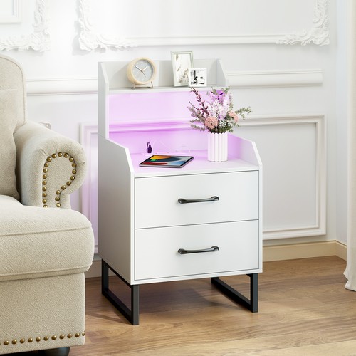 Nightstand with built - with, built-in