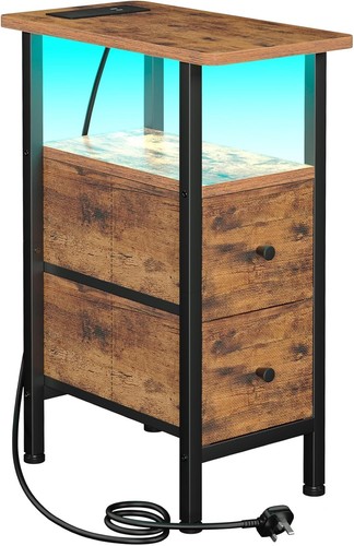 Slim bedside table with led - bedside,