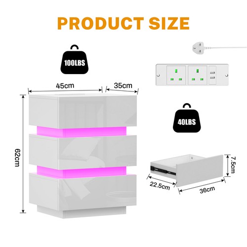 Led light bedside - led, 3