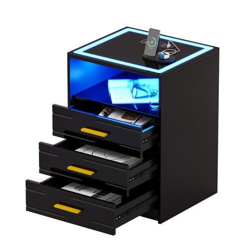 Bedside table with - with, charging