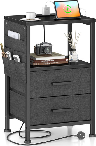 Bedside table with charging - table,