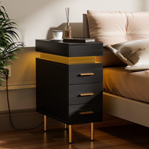 Led bedside table drawers - bedside, 3