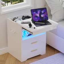 LED Nightstand Bedside Table
