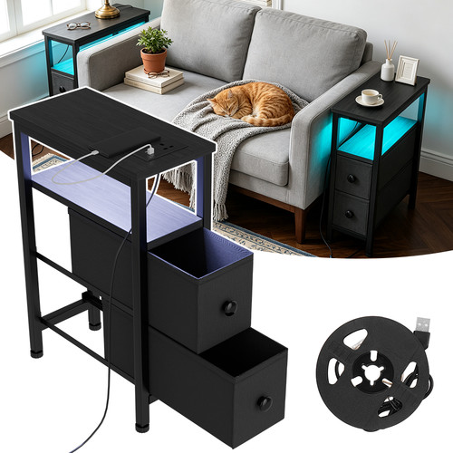 Side table narrow bedside - side, table,