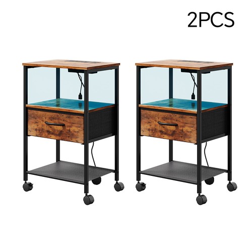 2pcs bedside table with - 2pcs,