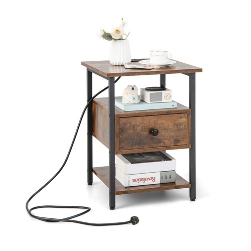 Bedside table with charging - table,